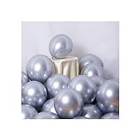 10pcs Long Glossy Metal Latex Balloons Thick Chrome Metallic Colors Inflatable Air Balls Globos Birthday Party Decor,Silver