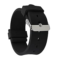 Elite Plain Silicone Watch Band for Men Women - Choose Strap Color and Size (Stainless Steel Buckle) - 20mm and 22mm Watch Straps