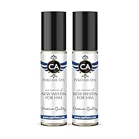 CA Perfume Impression of New Westin For Men Replica Fragrance Body Oil Dupes Alcohol-Free Essential Aromatherapy Sample Travel Size Concentrated Long Lasting Attar Roll-On 0.3 Fl Oz-X2