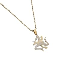 Sicily Italy Cities Flag Pendant Necklaces Silver Color Gold Color Italian Sicilia Jewelry Gifts