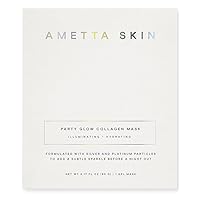 Platinum Party Glow Face Mask- Silver Collagen Face Mask with Hyaluronic acid- Hydrate, Radiance Boost, Plump, Revitalize, Nourish - SkinCare Facial Sheet Mask for All Skin Types