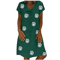 Women's Casual Dresses Printed Tank Dress Crewneck Knee Length Midi Dress Sleeveless Summer Sundress Daily Wear Streetwear