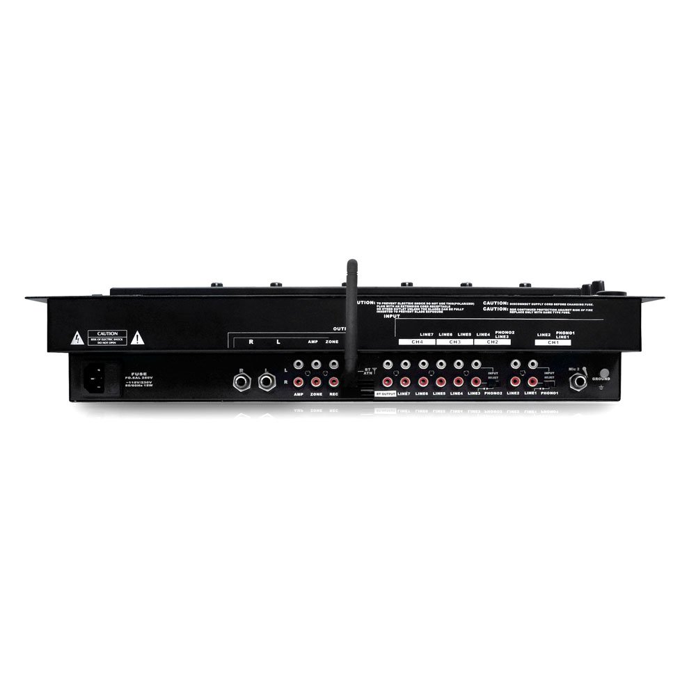 Pyle 6 Channel Mixer, Bluetooth DJ Controller, Stereo Mixer, Professional Sound System, LED Illumination, Mixer Digital Audio, Digital Mixing System, Speed Control, 5U Rack Mount System, PYD1964B.5