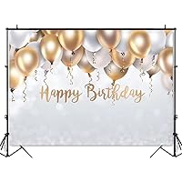Glitter Birthday Balloons Backdrop Kids Adult Theme Party Photo Background photocall Customize White Balloons Party Decoration 7x5 ft