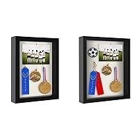 Americanflat Shadow Box Frame Bundle - 8.5x11 and 11x14 Black Frames with Glass
