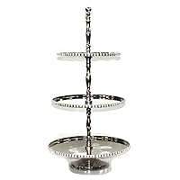Elegance 3 Tier Cake Stand, Nickel Plated with Chatons H: 18.5