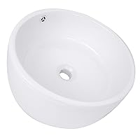 Nantucket Sinks NSV213 Round Ceramic Vanity Sink, 16-Inch, White