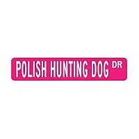 Polish Hunting Dog Pink Wall Mural Positive Cute Dog Pet Animal Art Outdoors Wall Sticker Vinyl Wall Stickers Quotes for Garage Bike Dorm Home Decorations 18in
