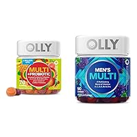 OLLY Adult Multivitamin Gummy with Probiotics, Men's Multivitamin Gummy, Immune & Digestive Support, 45-70 Day Supply