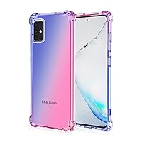 Aikukiki Case for Galaxy A35 5G,Galaxy A35 5G Case,Gradient Anti-Shock Bumper Slim TPU Case with Four Reinforced Corners Airbag Shockproof Phone Case for Samsung Galaxy A35 5G (Blue/Pink)