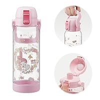Skater PDMK10-A Drink Marker Bottle, 3.3 fl oz (1 L), Easy to See How Much You Drink at a Glance, Includes Handle, Plastic Water Bottle, My Melody, Paint, Sanrio