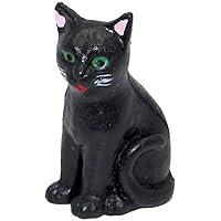 Dollhouse Black Cat Sitting Miniature Animal Halloween Accessory 1:12 Scale