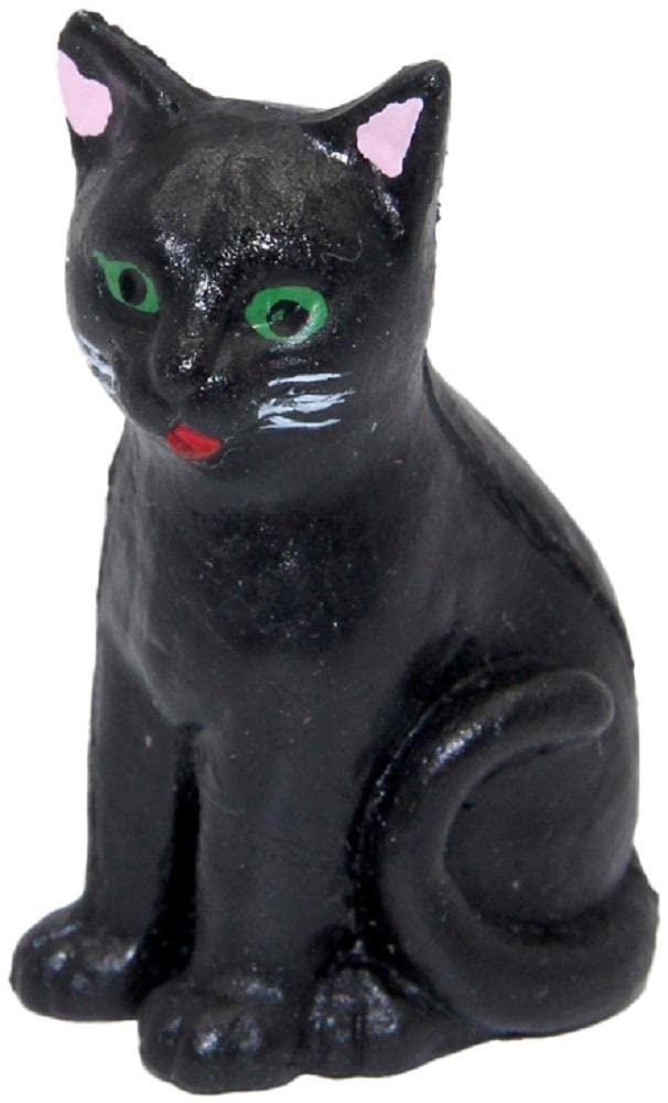 Melody Jane Dolls Houses Dollhouse Black Cat Sitting Miniature Animal Halloween Accessory 1:12 Scale