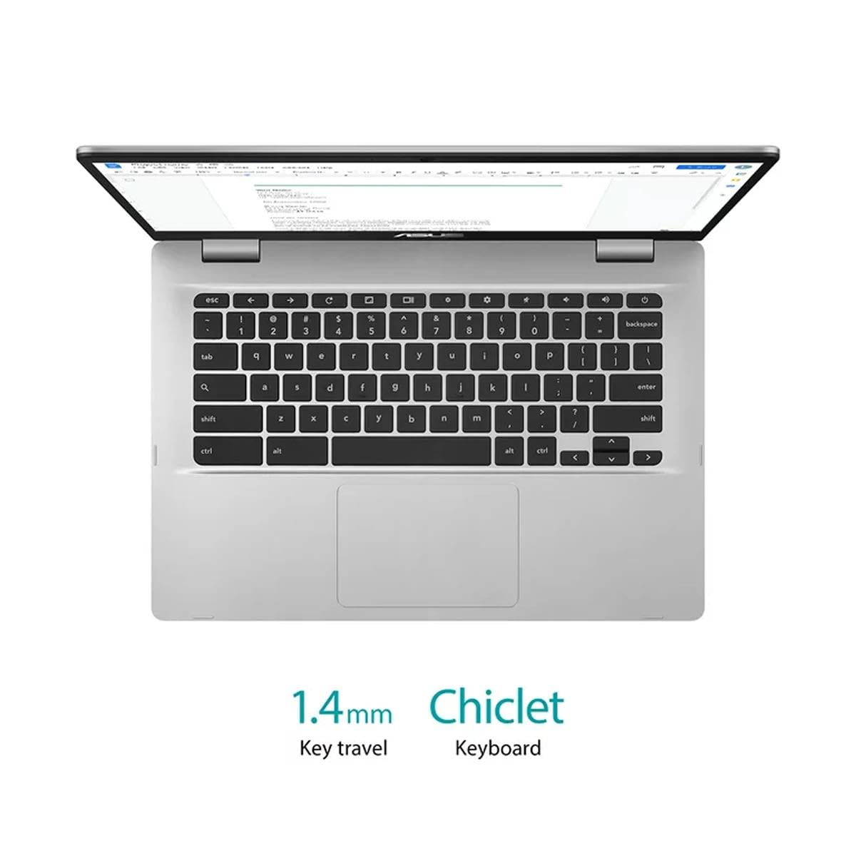 Asus Chromebook C424 C424MA-WH44F 14 Chromebook - Full HD - 1920 x 1080 - Intel Celeron N4020 Dual-core [2 Core] 1.10 GHz - 4 GB Total RAM - 64 GB Flash Memory - Silver