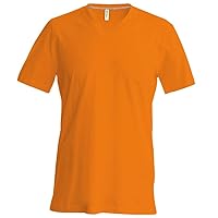 Men's Short Sleeve V-Neck T-Shirt Medium Orange