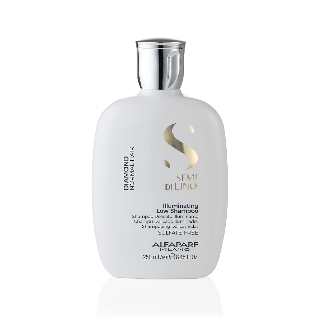 Alfaparf Milano Semi Di Lino Diamond Shine Illuminating Low Shampoo - Sulfate Free - For Normal Hair - Paraben and Paraffin Free - Safe on Color Treated Hair - Professional Salon Quality