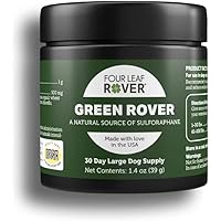 Green Rover - Super Greens with Organic Broccoli Sprout and Spirulina Powder for Dogs - 15 to 120 Day Supply, Depending on Dog’s Weight Liver Support - Vet Formulated for All Breeds