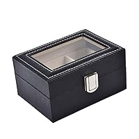 3 Slots Leather Wrist Watch Storage Box Organizer New Mechanical Mens Watch Display Holder Cases Black Jewelry Gift Boxes Case