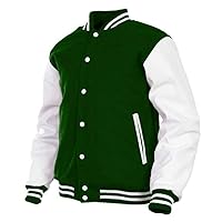 Deckra Boys Varsity Jacket Leather Arms Wool Polyester Quilted Kids/Children Varsity Jacket