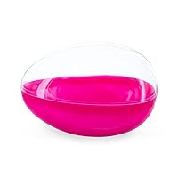 Large Fillable Clear Top Pink Bottom Plastic Easter Egg 5.1 Inches