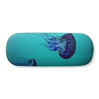 Ocean Jellyfish Science Nature Picture Glasses Case Eyeglasses Hard Shell Storage Spectacle Box