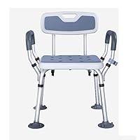 Shower Chairs for Elderly with Arms and Back Shower Stool, Shower Aids Disabled and Adults, Shower Seats Non-Slip Shower Seat Height Adjustable, Extra-Wide Load Weight 180Kg,White e