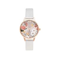 Olivia Burton SPARKLE FLORAL WOMEN's WHITE MOTHER OF PEARL & FLORAL & STONE DIAL