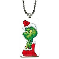 Christmas Grinch Domino Necklace (DO-005)