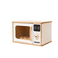 Wooden Kids Microwave Oven Montessori Furniture for Toddler Play Toy Microwave Wood Kids Playroom Natural Wooden Nursery Decor Birthday Baby Gift Neutral Room Kids Gift 2nd 3rd Birthday (Dark Walnut)