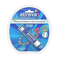 Abreva Only FDA Approved Cold Sore Treatment/Fever Blister Medicine to Shorten the Duration of Healing Time, Docosanol 10% Cream, Pump, 0.07 Ounces by Abreva