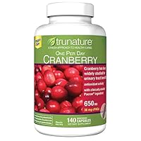 Tru Nature Cranberry 650 mg Per Serving, 1-Pack of 140 Vegetarian Capsules