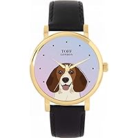Beagle Head Dog Watch Ladies 38mm Case 3atm Water Resistant Custom Designed Quartz Movement Luxury Fashionable