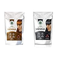 Black Natural Hair Dye Color Bundle With Brown Color | 100% Pure Henna Powder, Hair Dye | 100 Grams / 3.5 ounces EACH | Henna Cosmetics