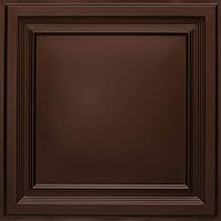233 Galleria PVC 2' x 2' Glue-up or Lay-in Ceiling Tile (Covers / 40 sq.ft), Mocha, 10 Piece