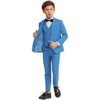 Boy Suits 5 Piece Slim Fit Suit for Kids Toddler Formal Set Wedding Ring Bearer Outfit