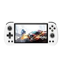 Powkiddy X55 Handheld Game Console Built-in 20000 Games, 5.5-Inch IPS RGB, RK3566 CPU, Retro Arcade Handheld Game Console, Portable Video Gaming Console for Kids Adults (128G White)
