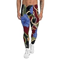 Men’s Leggings Workout Gym Pants Activewear Zebra Maroon Floral Black