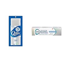 Q-tips 100% Cotton Swabs 500 Count & Sensodyne Toothpaste Travel Size 0.8oz Gentle Whitening