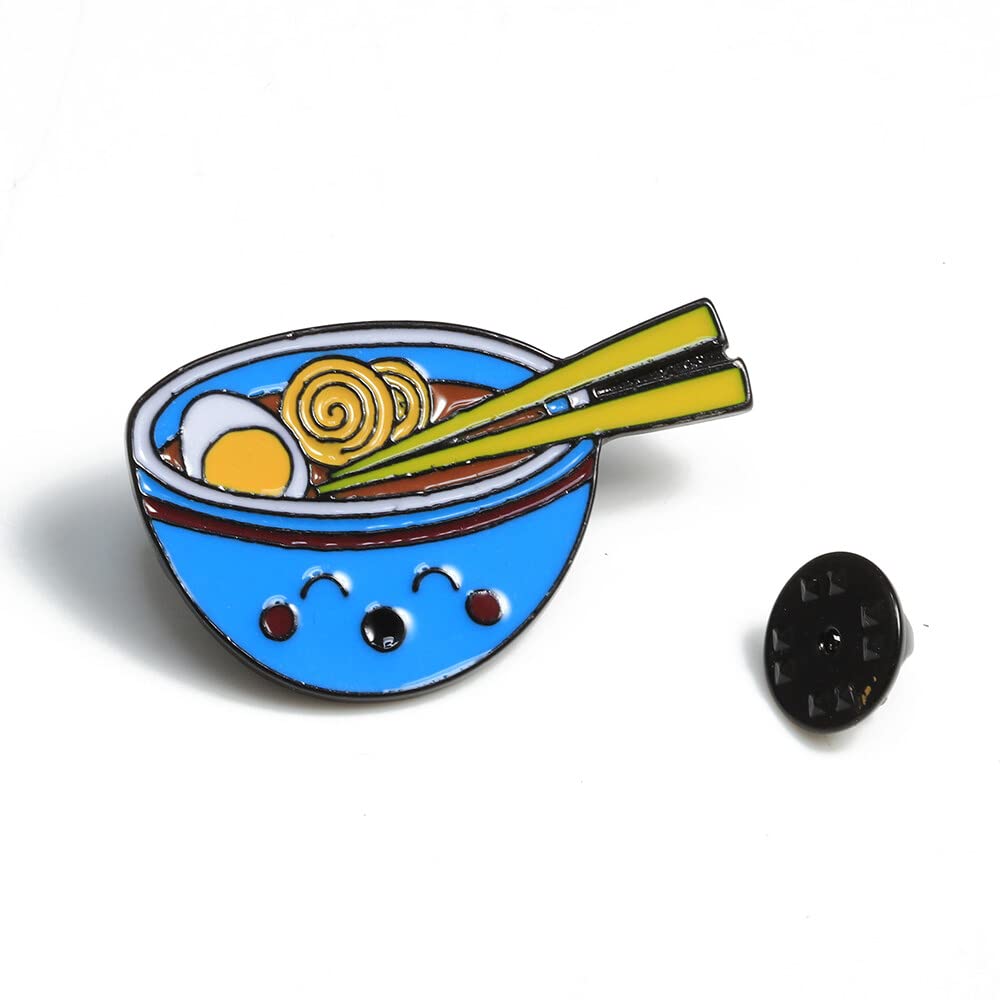 Cute Japanese-Style Brooch Egg Ramen Bowl Noodles Sushi Cartoon Food Enamel Pins Bag Clothes Lapel Pin Badge Jewelry Gift Durable and clever