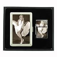 Marilyn Classic Iconic Dress Up Cigarette Case and Oil Lighter Gift Set D-082