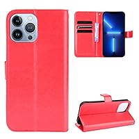 Wallet Folio Case for Oppo F17 PRO, Premium PU Leather Slim Fit Cover for F17 PRO, 3 Card Slots, Feel Good, Red