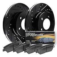 Hart Brakes Rear Brakes and Rotors Kit |Rear Brake Pads| Brake Rotors and Pads| Ceramic Brake Pads and Rotors |fits 2006 Porsche Cayenne