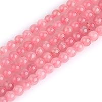 GEM-Inside Rose Quartz Crystal Gemstone Loose Beads 6mm Natural Pink Madagascar Energy Stone Power Beads for Jewelry Making 15
