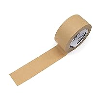Brown Kraft Paper Tape, 2” x 43 Yards, Writable Non-Coated Surface for Masking, Sealing, and Packaging Use, Eco-Friendly and Recyclable, Easy-to-Tear (Non-Printed)