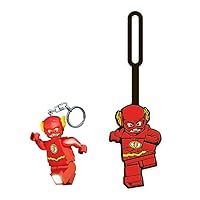 LEGO DC The Flash Keychain Light and Silicone Bag Tag Bundle