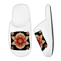 Lotus Flower Mandala Memory Foam Slippers - Mandala Slippers - Pattern Slippers