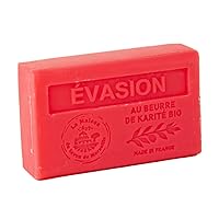 Maison Du Savon De Marseille - French Soap Made with Organic Shea Butter - Evasion Fragrance - 125 Gram Bar