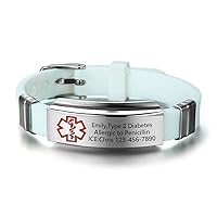 Medical Alert Bracelets for Men & Women Kids with Free Engraving Adjustable Stainless Steel Mesh Emergency Medical ID Bracelets Wristband