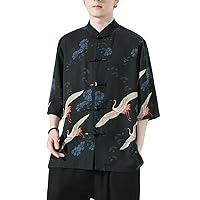 Chinese Style Men's Short-Sleeve T-Shirt Casual Retro Shirt for Men