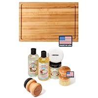 CLARK'S Maple Cutting Board Care kit, Cutting Board Oil, Cutting Board Soap, Food Grade Oil & Wax Applicator and the Maple Cutting Board